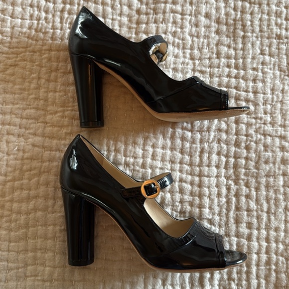 Nicole Brundage for Furla black patent Italian leather heels Euro 37 - Picture 5 of 9